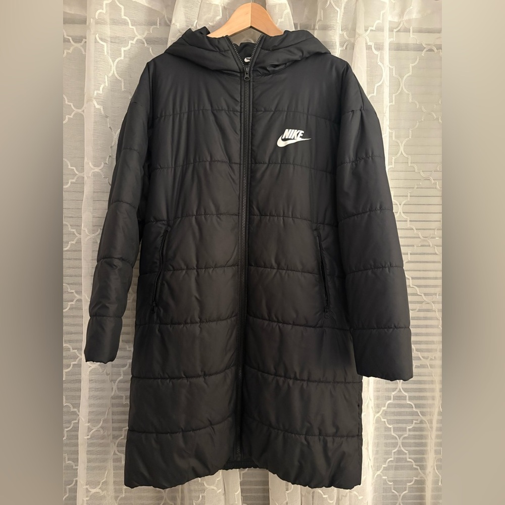 Nike Women's Black Long Puffer Jacket